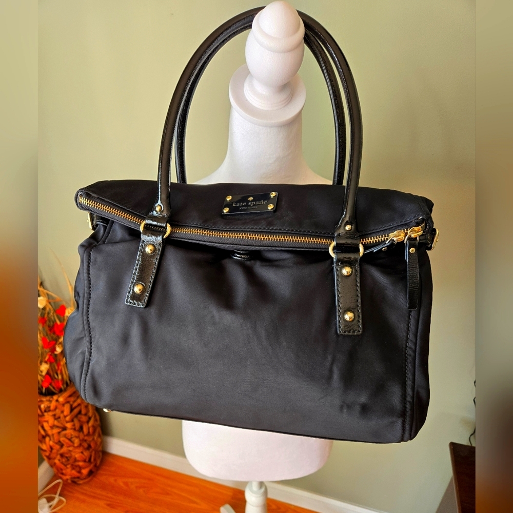 Kate Spade New York Nylon Shoulder Bag Black/Gold